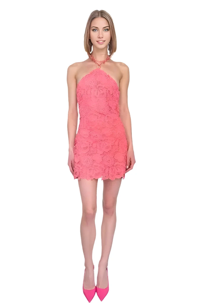Dory Short Dress In Coral 3 Dory Short Dress In Coral - Image 3
