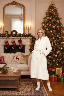 Eberjey Renew Plush Long Robe In Ivory