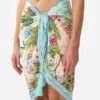Camilla Short Tassel Sarong In Just Coasting