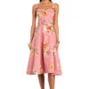 Saba Midi Dress In Peach Floral