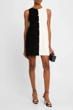 Sans Faff Monochrome Muse Mini Dress In Black