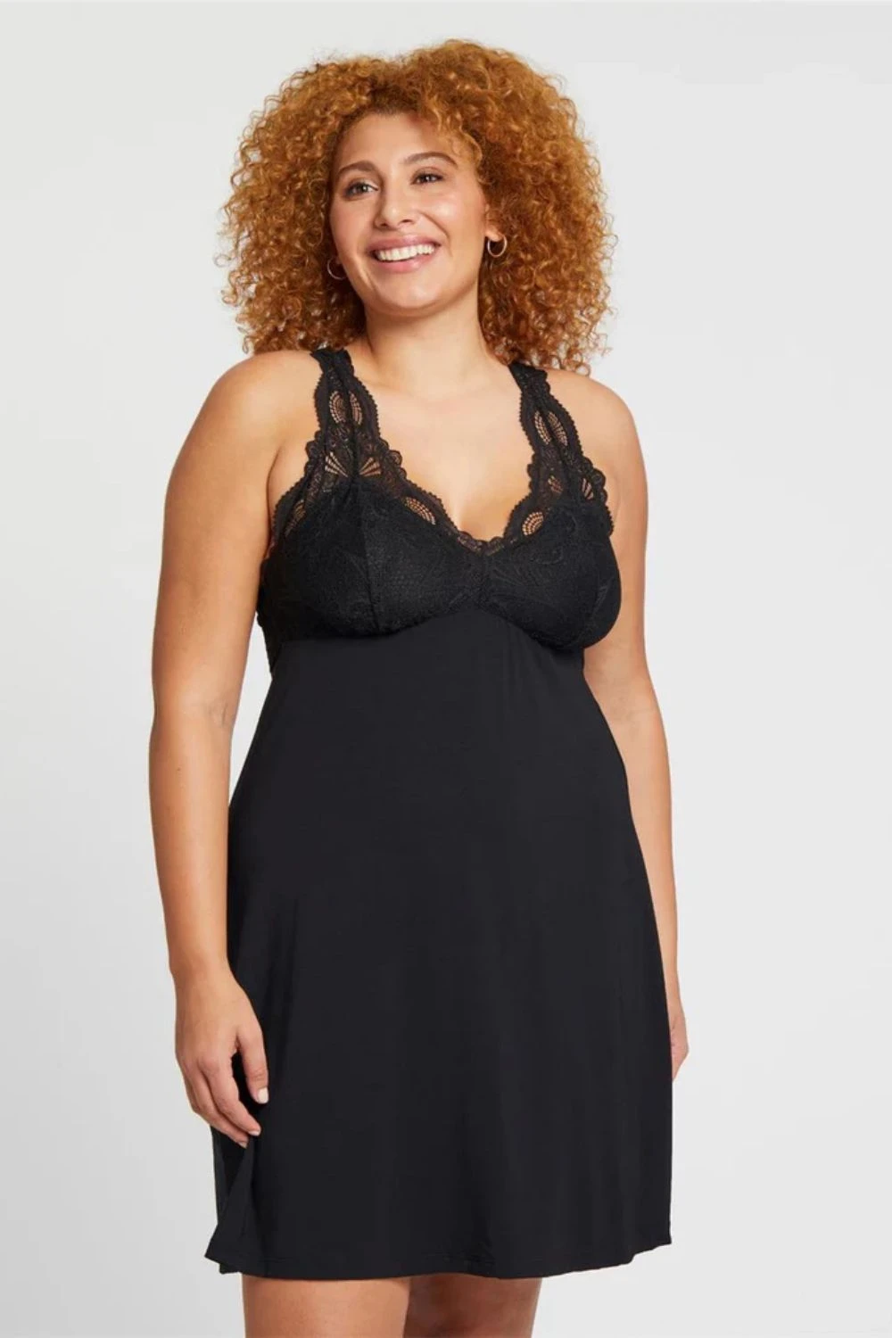 Belle Full Bust Epoque Iconic Chemise In Black 1 Belle Full Bust Epoque Iconic Chemise In Black