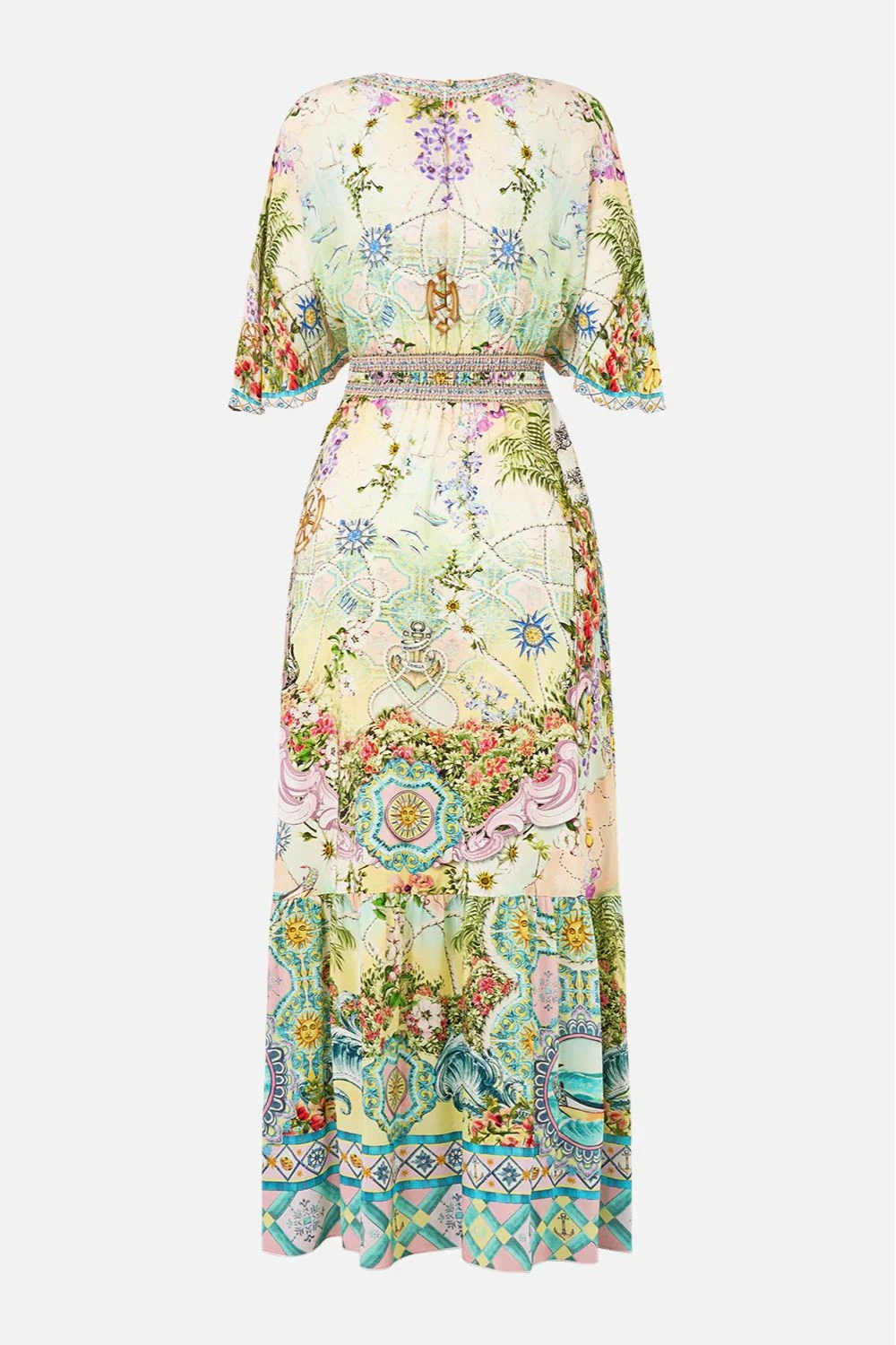 Camilla Waisted Dress With Hem Ruffle In Just Coasting 5 Camilla Waisted Dress With Hem Ruffle In Just Coasting - Image 5