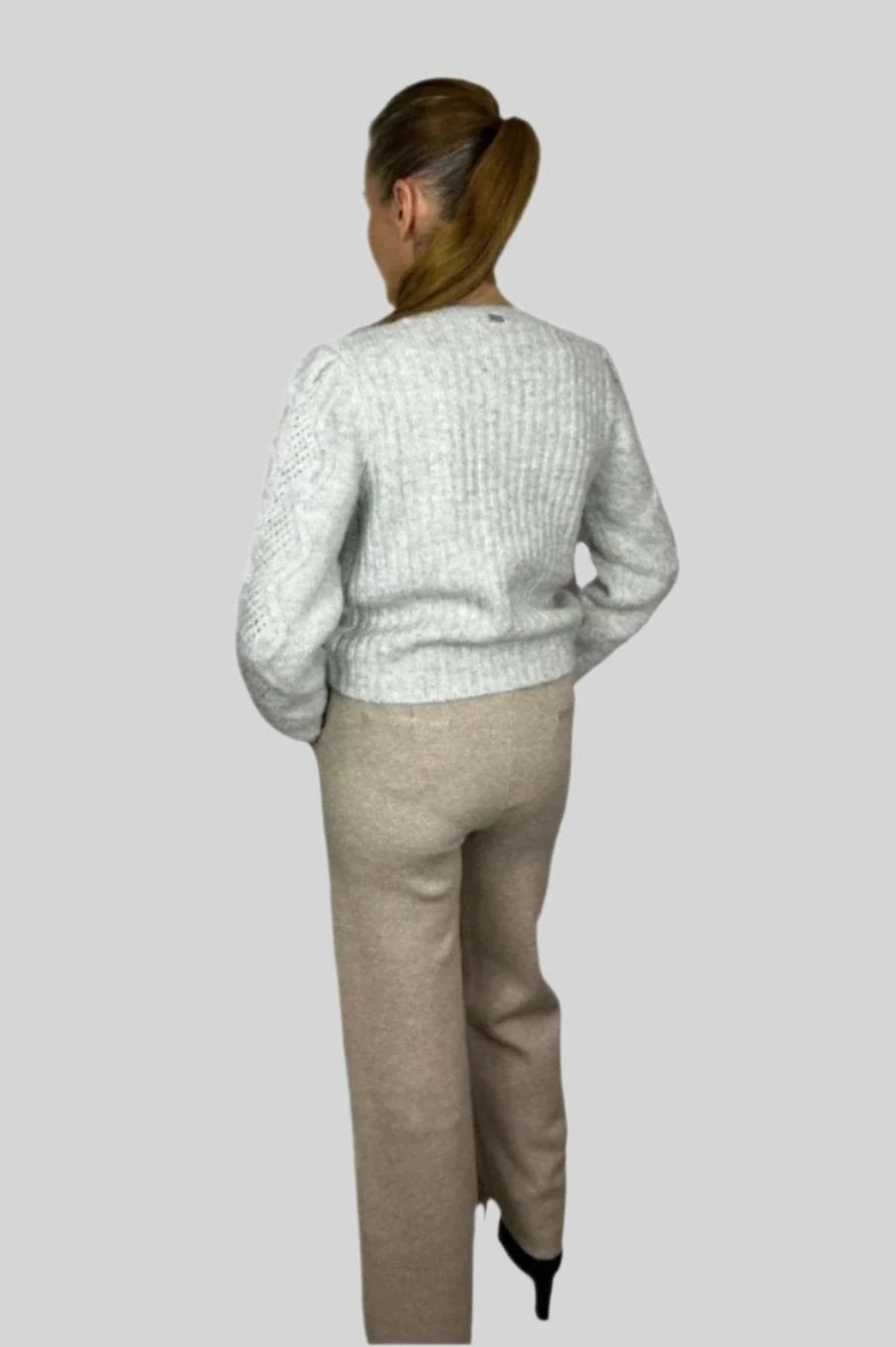 Knit Cardigan In Grey 2 Knit Cardigan In Grey - Image 2