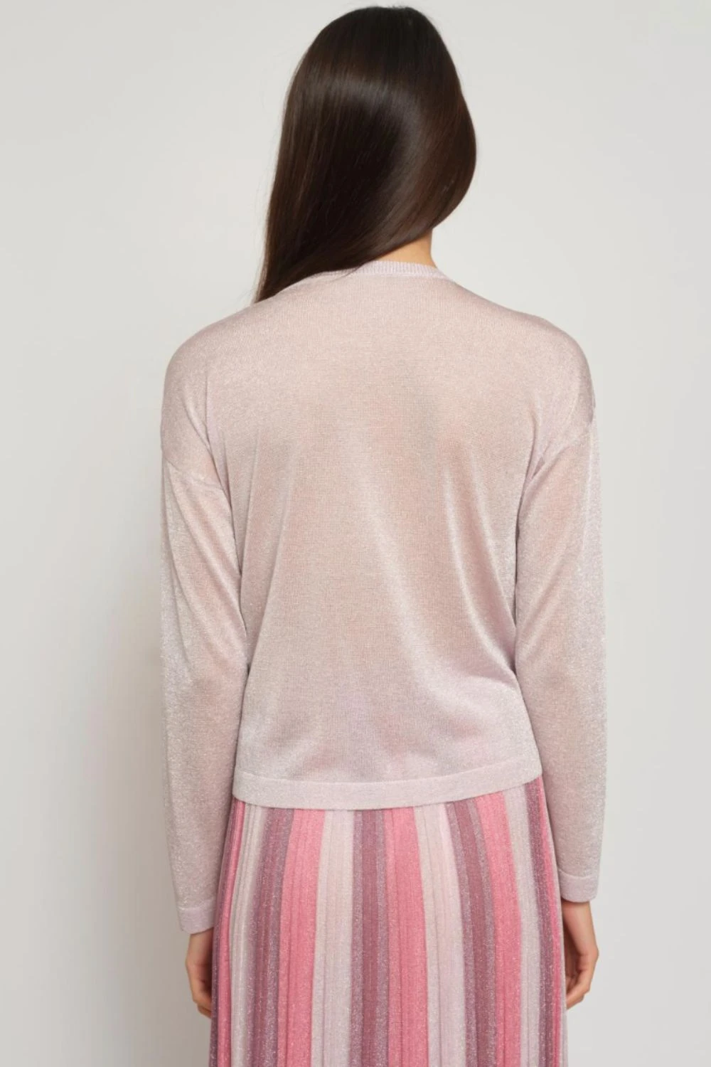 Gala Short Cardigan In Powdery Pink 2 Gala Short Cardigan In Powdery Pink - Image 2