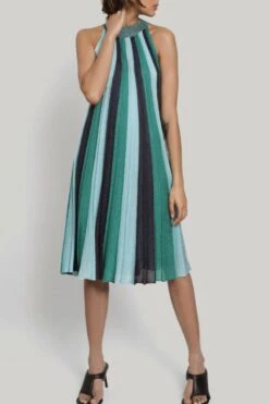 Gala Collar Pleated Dress
