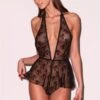 Fleur Du Mal Untie Me Playsuit In Black
