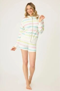 Pj Salvage Lime Sunshine Hoodie And Short Set