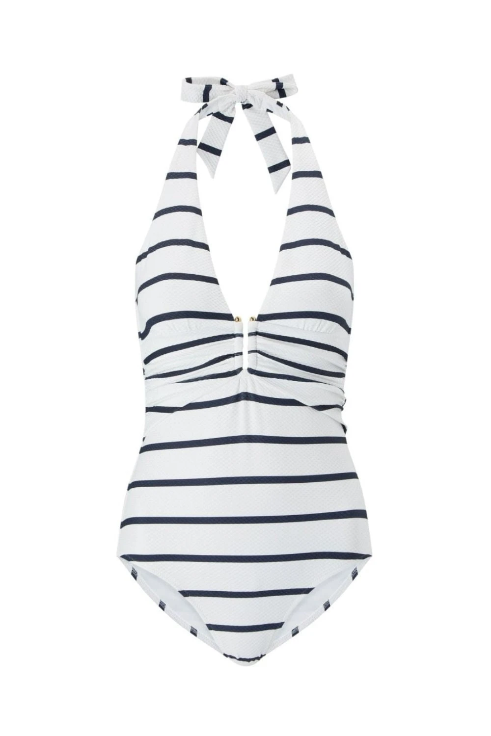 Nautical Stripe U Bar Halterneck One-Piece Swimsuit 3 Nautical Stripe U Bar Halterneck One-Piece Swimsuit - Image 3