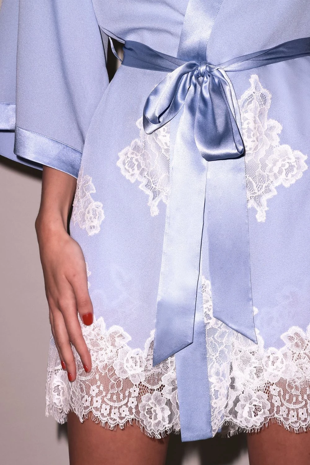 Fleur Du Mal Lace Applique Robe In Cloud 2 Fleur Du Mal Lace Applique Robe In Cloud - Image 2