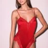 Fleur Du Mal Venus Lace Teddy In Rouge