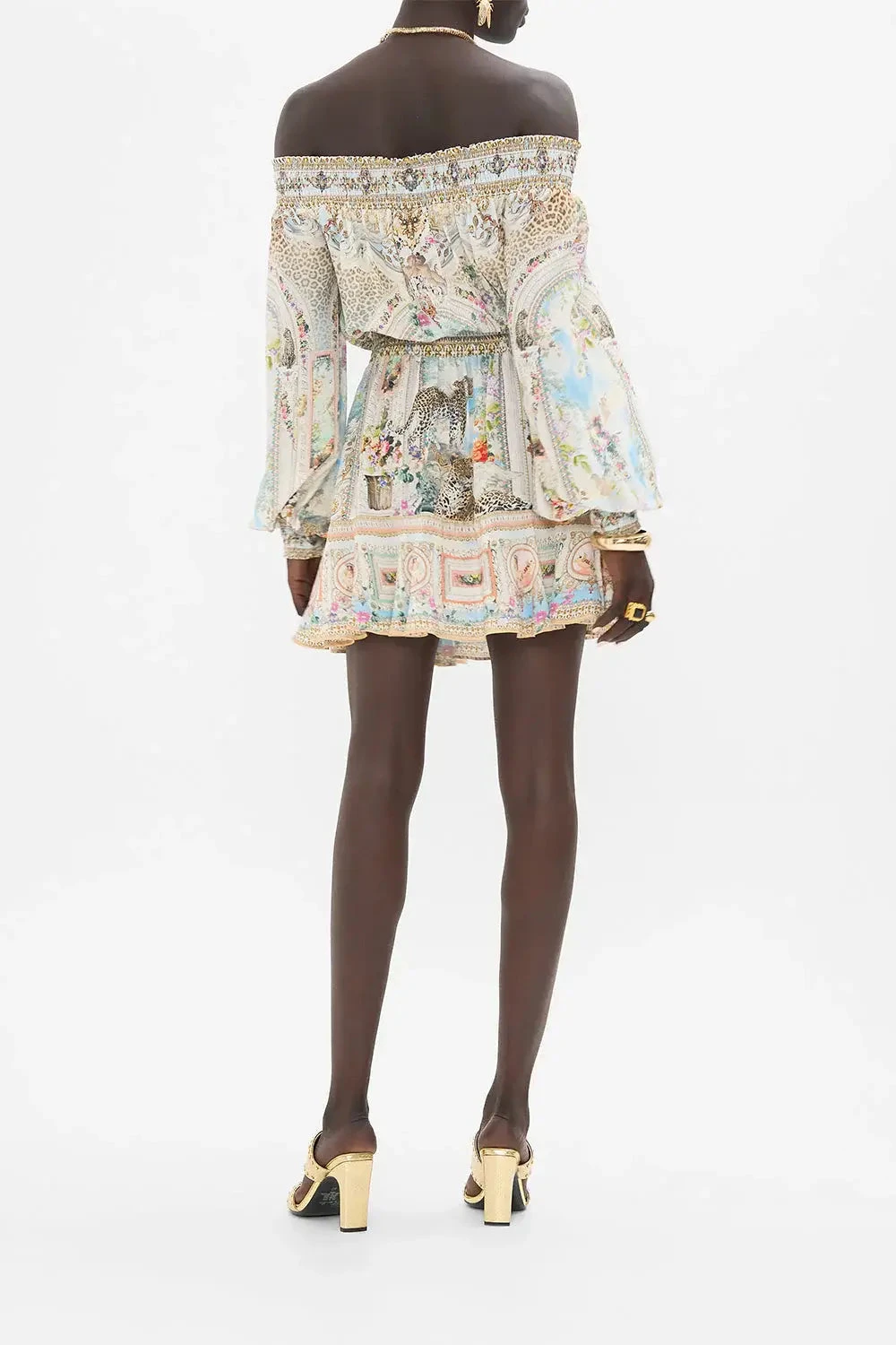 Camilla Off Shoulder Short Dress In Alexandria 3 Camilla Off Shoulder Short Dress In Alexandria - Image 3