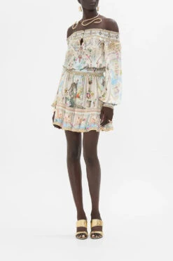 Camilla Off Shoulder Short Dress In Alexandria