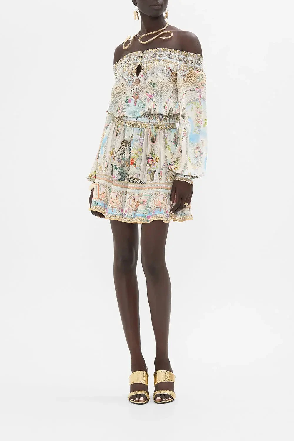 Camilla Off Shoulder Short Dress In Alexandria 1 Camilla Off Shoulder Short Dress In Alexandria