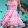Satien Short Dress In Rose Quartz