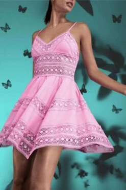 Satien Short Dress In Rose Quartz