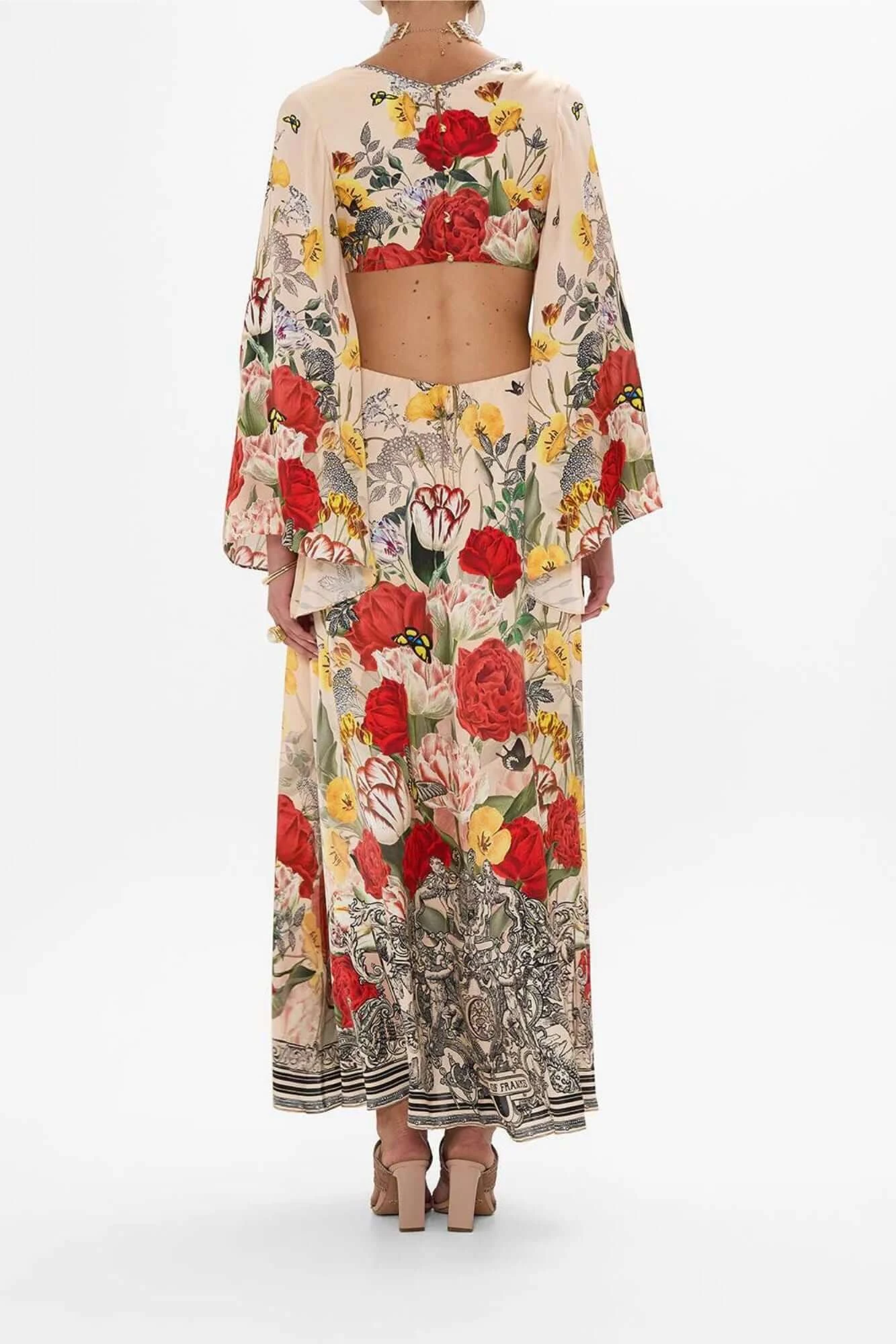 Camilla Cut Out Dress With Knot Front In Etched Into Eternity 3 Camilla Cut Out Dress With Knot Front In Etched Into Eternity - Image 3