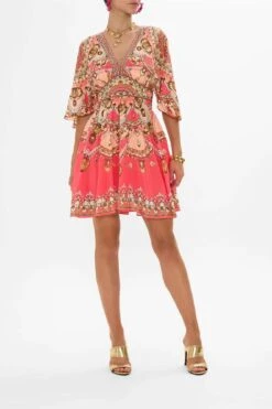 Camilla Short Waisted Dress In Shell Games