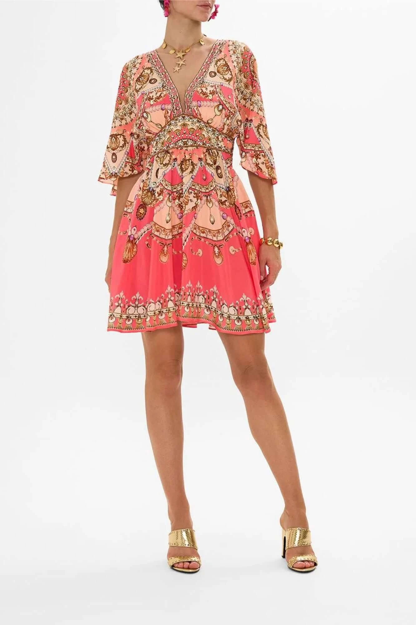 Camilla Short Waisted Dress In Shell Games 1 Camilla Short Waisted Dress In Shell Games