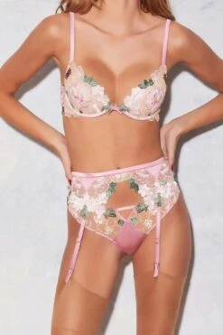 Fleur Du Mal Jardin Embroidery Demi Bra