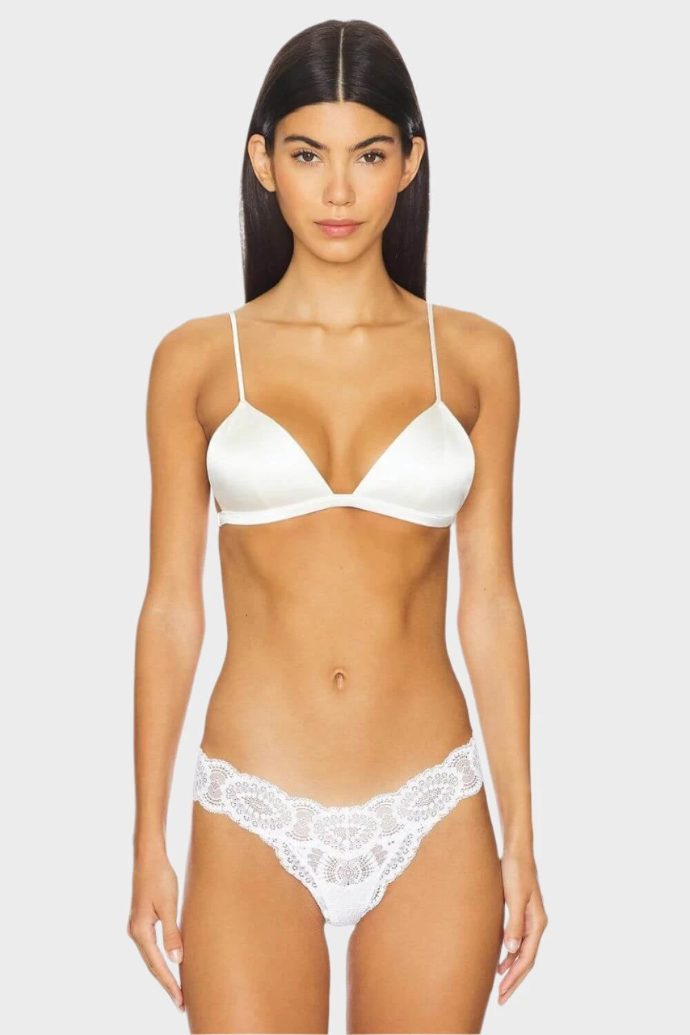 Fleur Du Mal Molded Triangle Bra In Ivory 1 Fleur Du Mal Molded Triangle Bra In Ivory