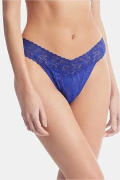 Hanky Panky Original Rise Thong 26 Hanky Panky Original Rise Thong -Fashion Lingerie Shop Hanky Panky Signature Lace Original Rise Thong Cobalt Blue View 2