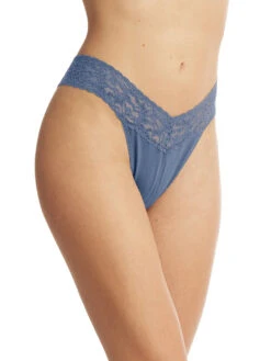 HANKY PANKY Organic Cotton Original Rise Thong 11 HANKY PANKY Organic Cotton Original Rise Thong -Fashion Lingerie Shop Hanky Panky Supimar Cotton Original Rise Thong Washed Indigo Blue Washed Indigo Blue View 1
