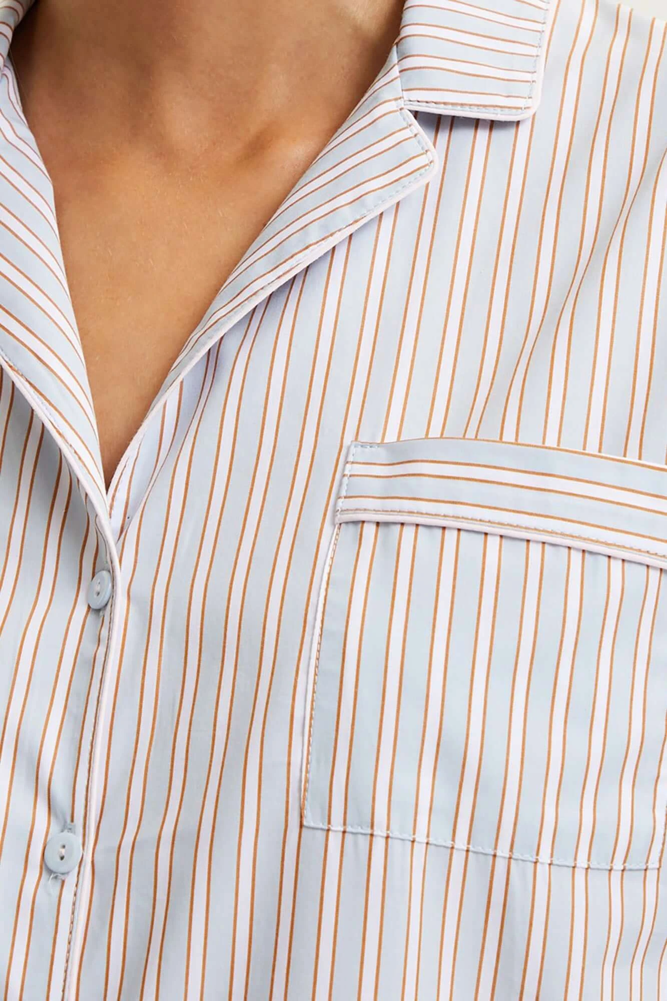 Essential Long Pj Set In Ciel 3 Essential Long Pj Set In Ciel - Image 3