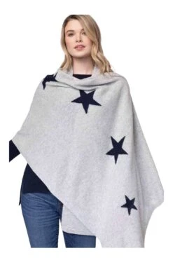 Cashmere Star Intarsia Wrap -Fashion Lingerie Shop MarieLinenTopinGold 13