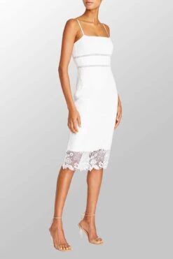 Lace Midi Dress In Ivory