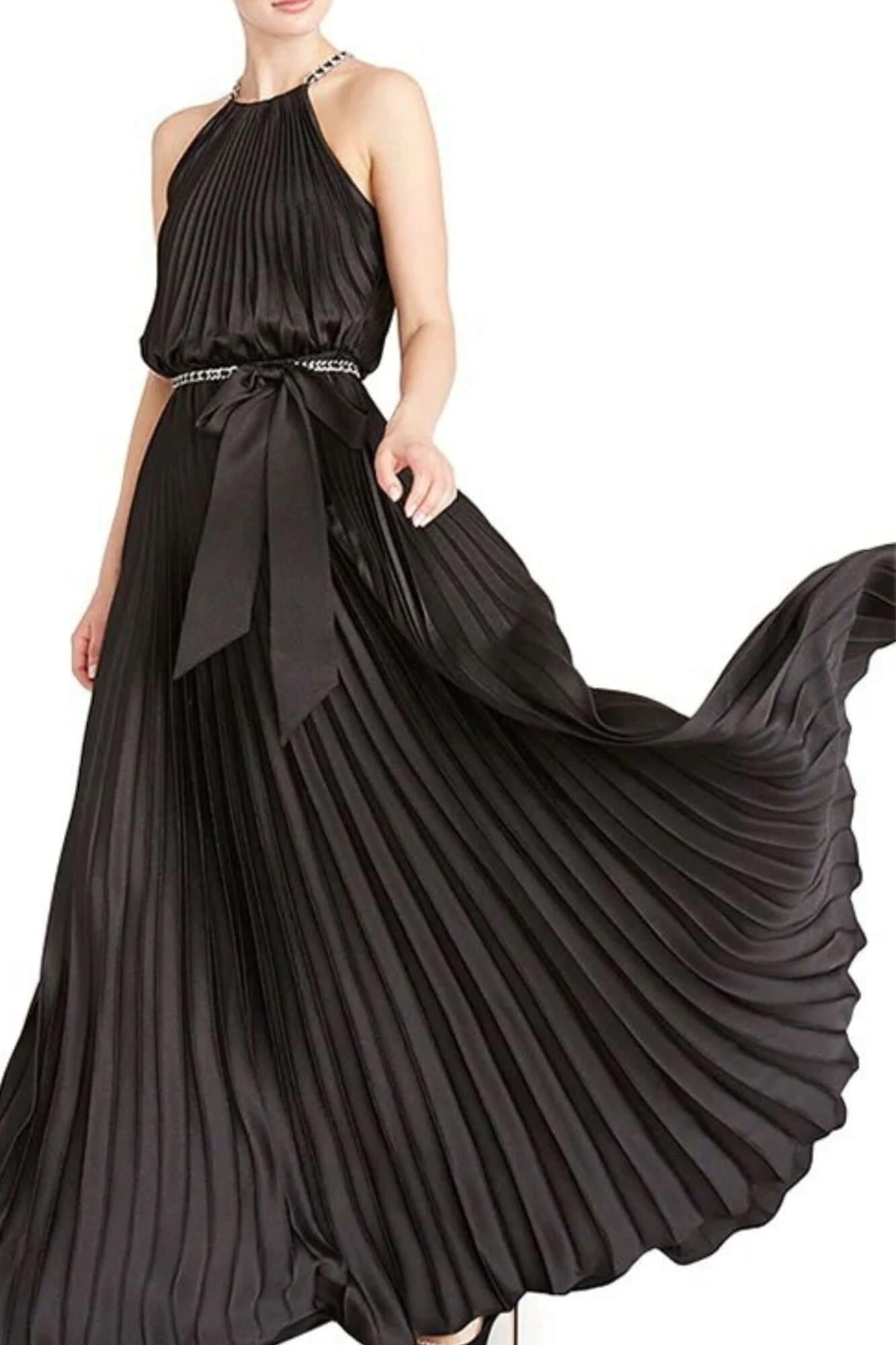 Sleeveless Satin Long Dress 3 Sleeveless Satin Long Dress - Image 3