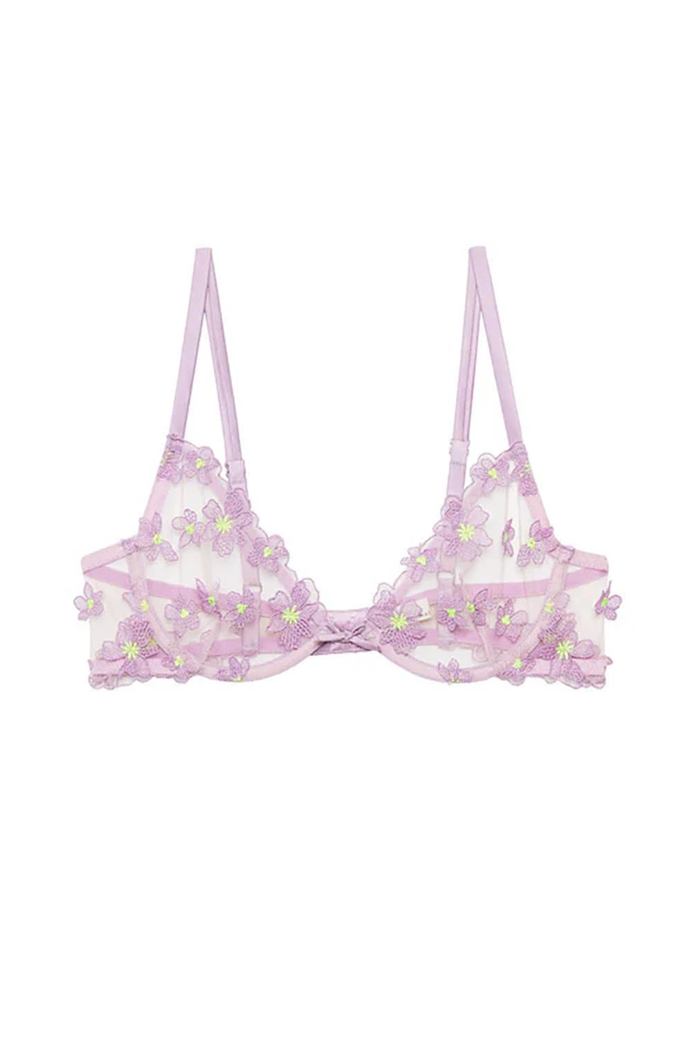 Fleur Du Mal Petal Embroidery Demi Bra 3 Fleur Du Mal Petal Embroidery Demi Bra - Image 3