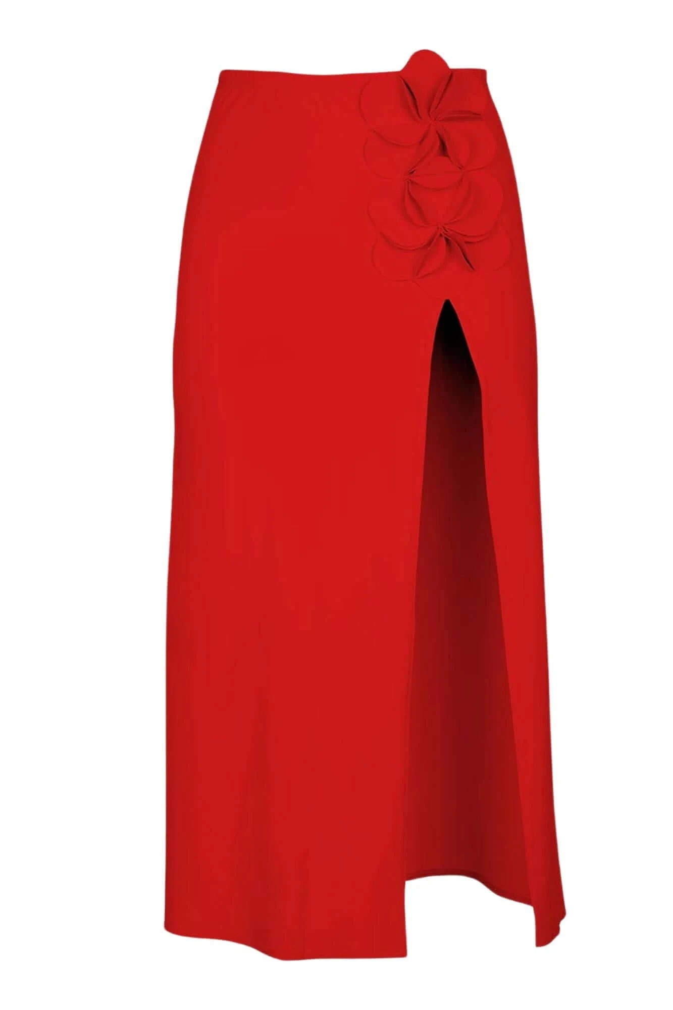 Tess Long Straight Skirt In Cherry 2 Tess Long Straight Skirt In Cherry - Image 2
