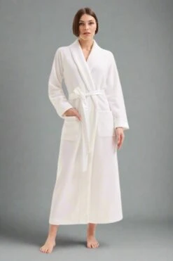 Long Dressing Gown In Ivory