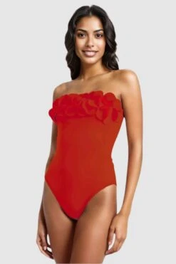 Tess Bandeau One Piece In Cherry