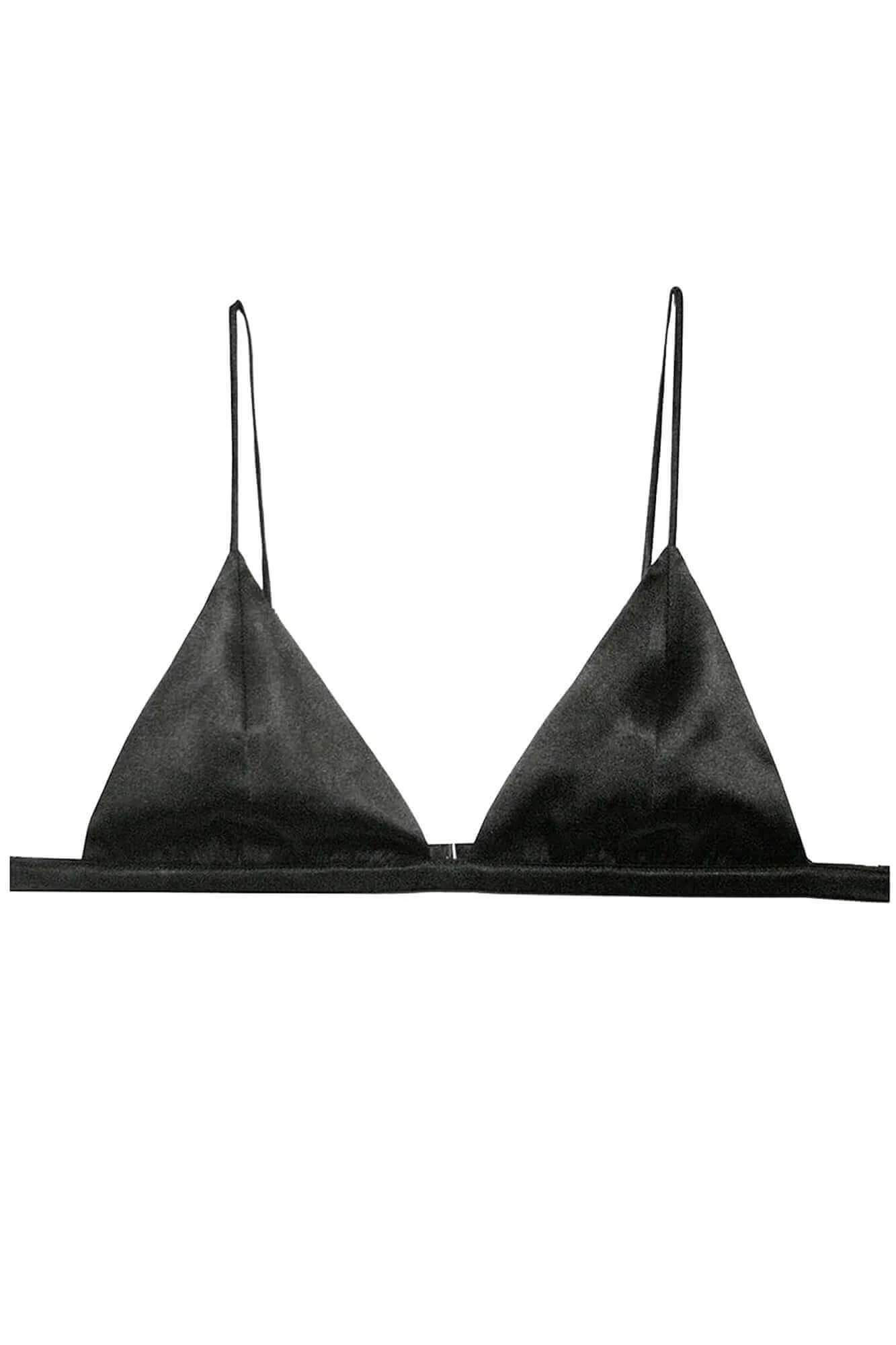 Fleur Du Mal Luxe Triangle Bra In Black 2 Fleur Du Mal Luxe Triangle Bra In Black - Image 2