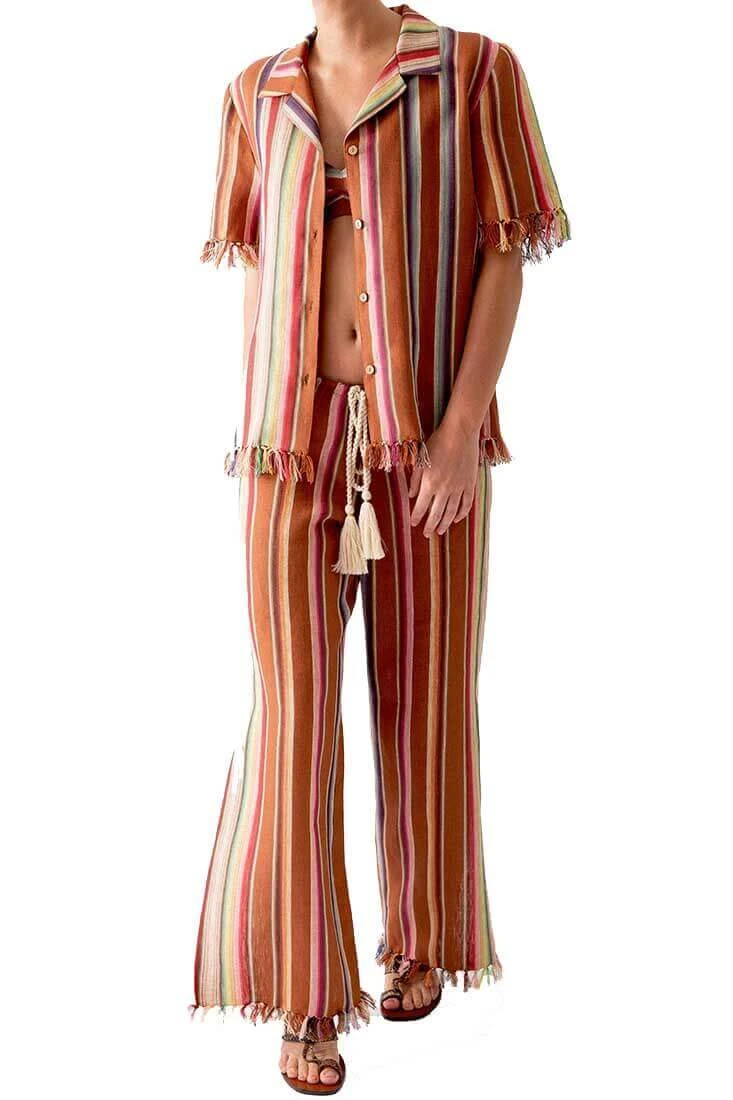 Briar Rust Stripes Button Down 3 Briar Rust Stripes Button Down - Image 3