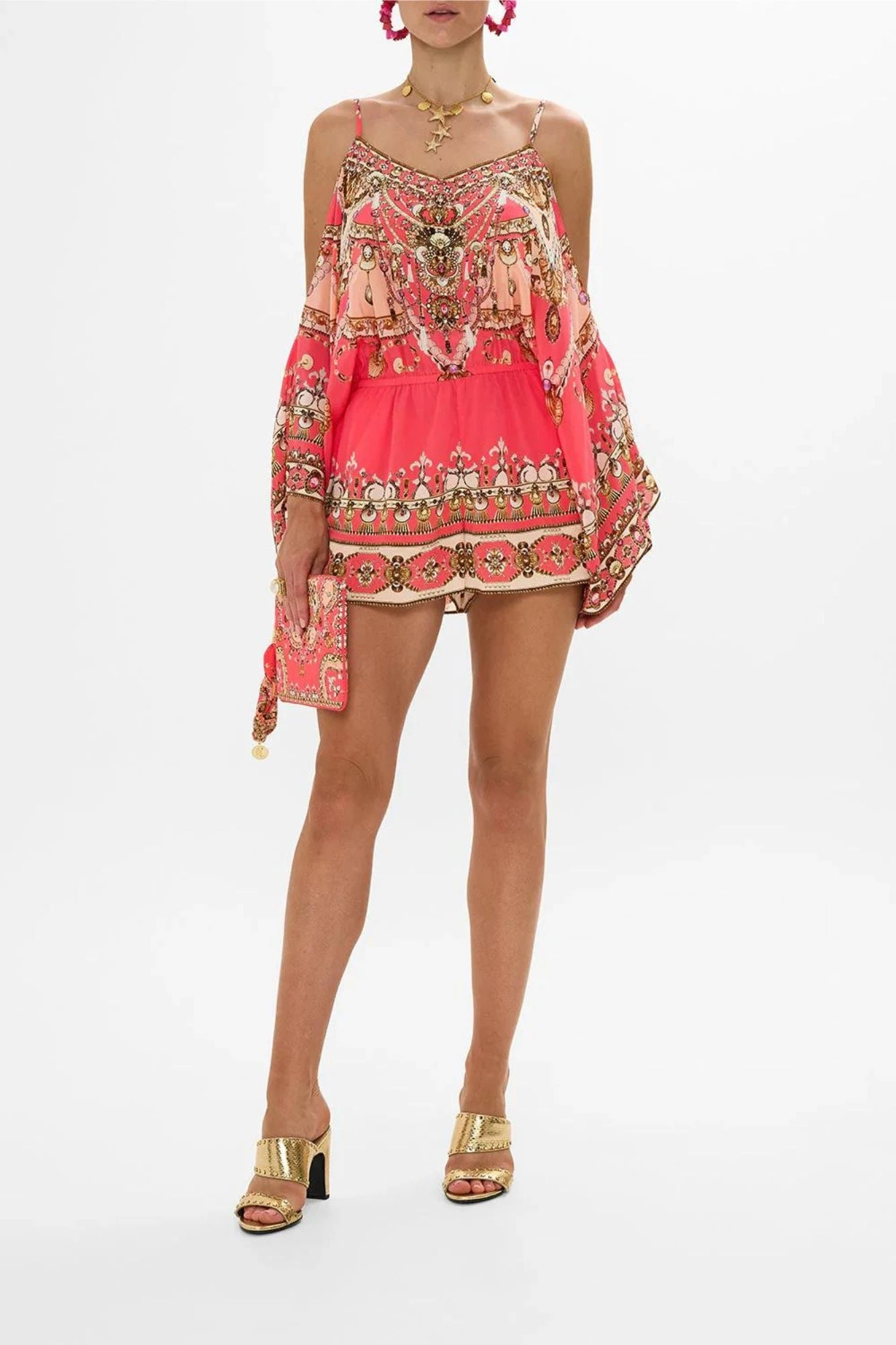 Camilla Drop-Shoulder Playsuit In Shell Games 2 Camilla Drop-Shoulder Playsuit In Shell Games - Image 2