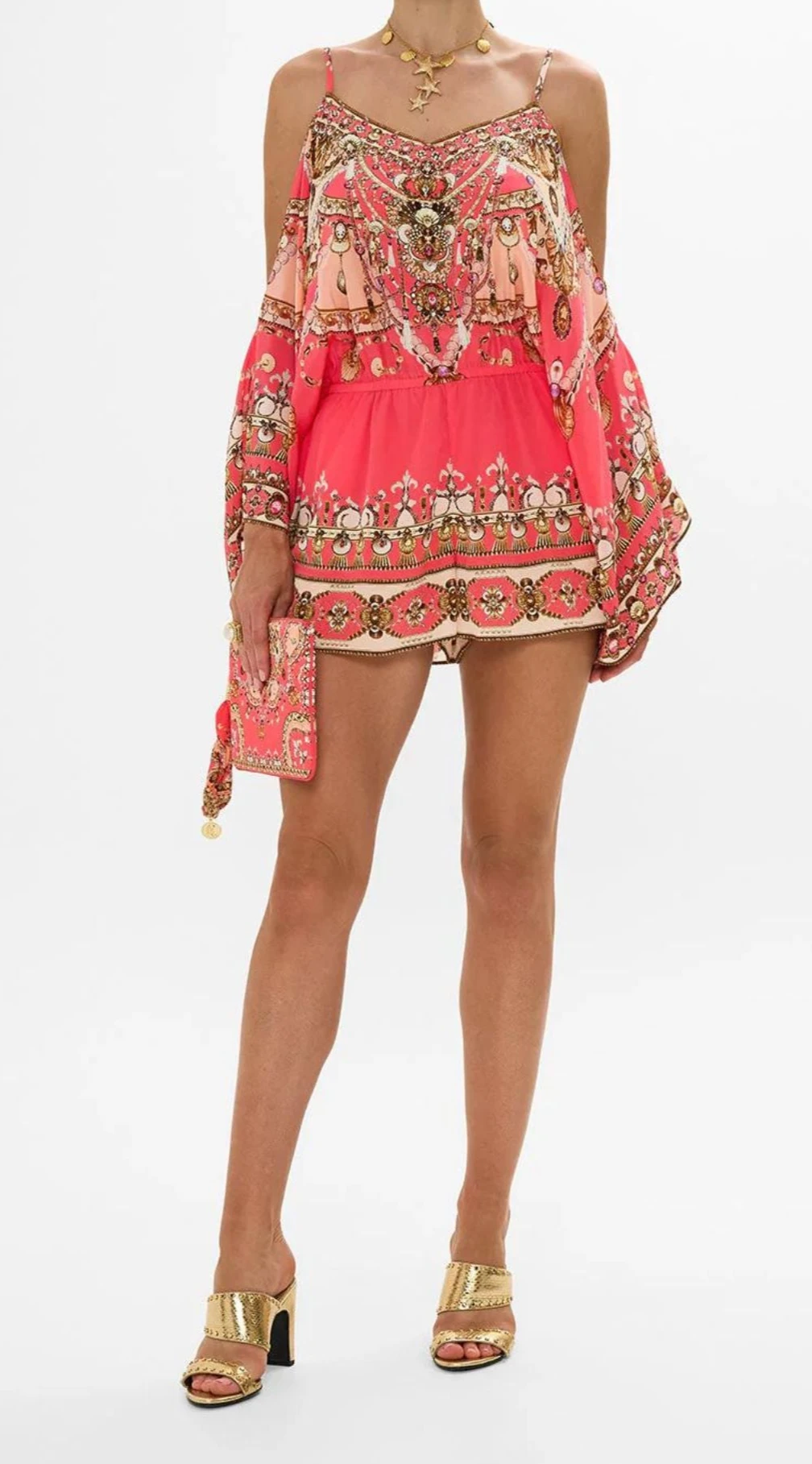 Camilla Drop-Shoulder Playsuit In Shell Games 4 Camilla Drop-Shoulder Playsuit In Shell Games - Image 4