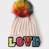LOVE Hat With Faux Pom