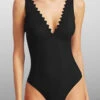 Ines V-Neck One-Piece In Black