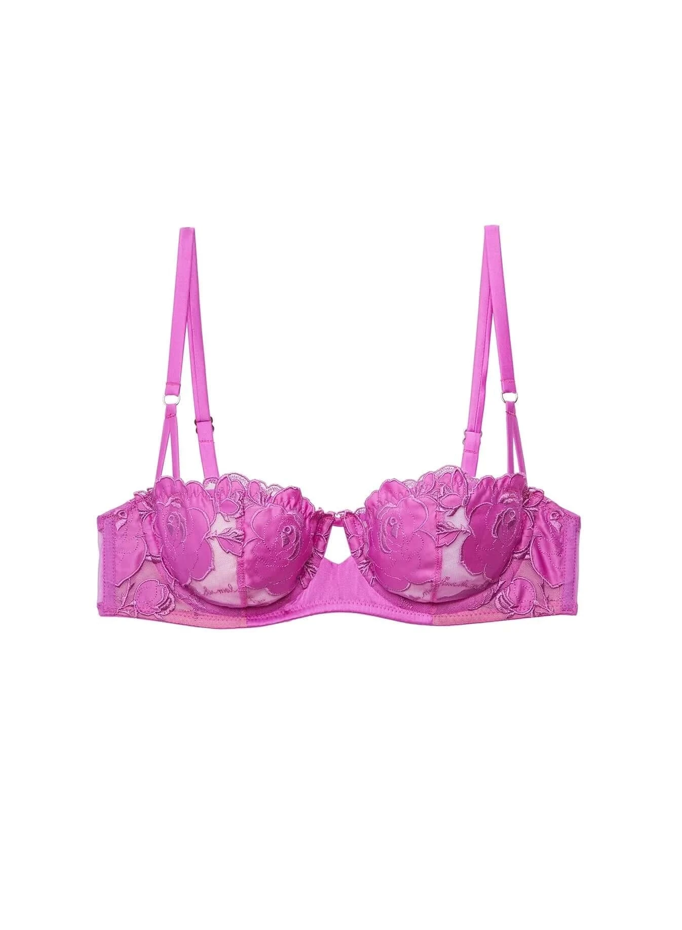 Fleur Du Mal Rose Logo Balconette Bra In Pink 2 Fleur Du Mal Rose Logo Balconette Bra In Pink - Image 2