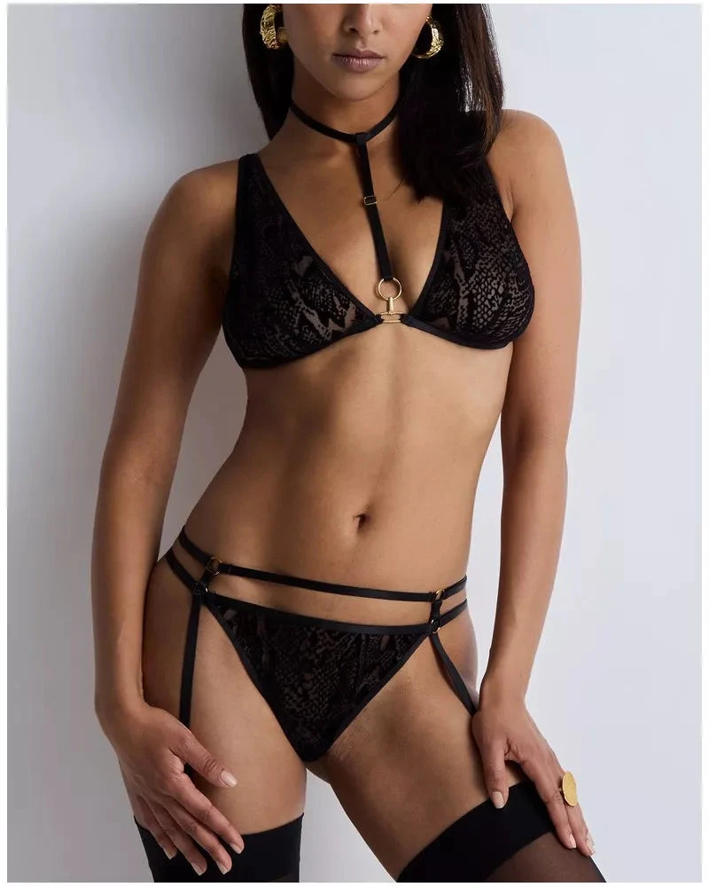 Aubade Animal Soul Lingerie Set In Black Python 1 Aubade Animal Soul Lingerie Set In Black Python