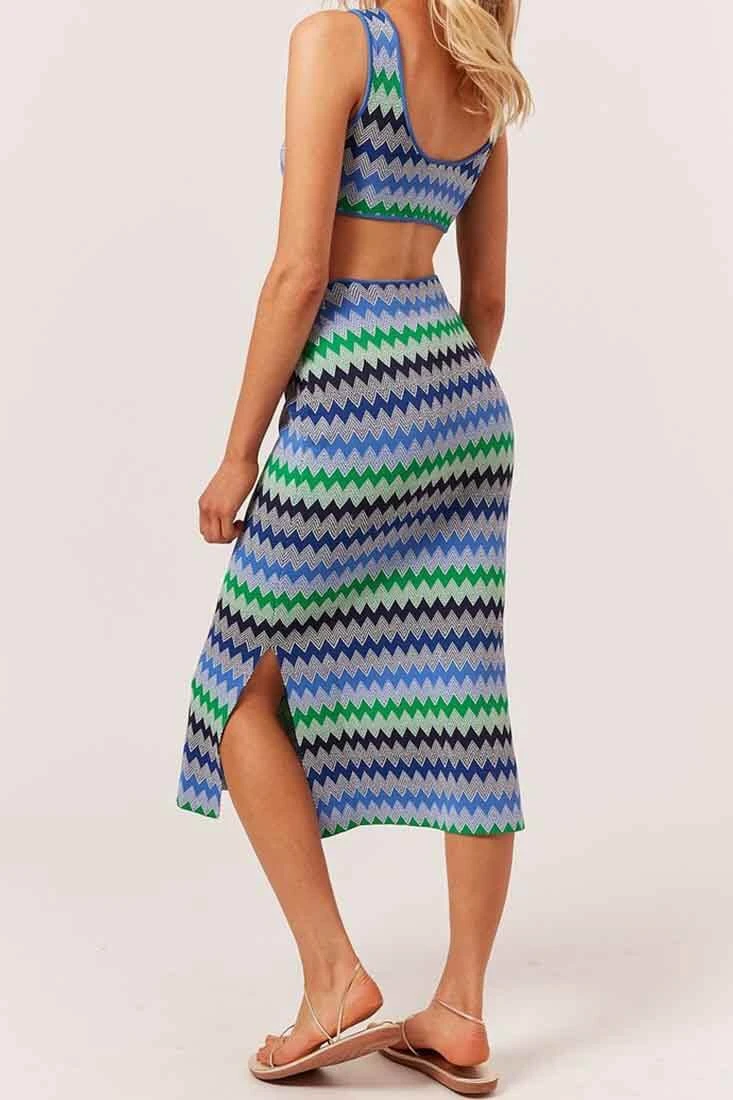 Solid & Striped Bailey Dress In Ombre Zig Zag 2 Solid & Striped Bailey Dress In Ombre Zig Zag - Image 2